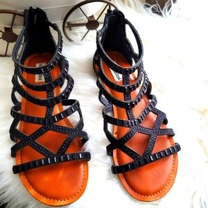 Not Rated Black Gladiator Sandal size 7